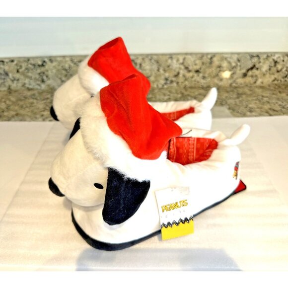 Peanuts Plush Snoopy Christmas Step In Slippers Holiday Adult Size 9/10 NEW TAGS - Picture 1 of 13